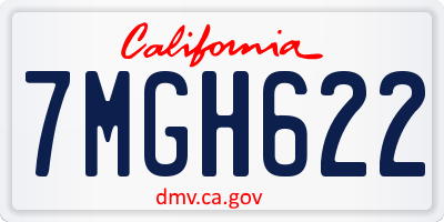 CA license plate 7MGH622