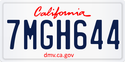 CA license plate 7MGH644