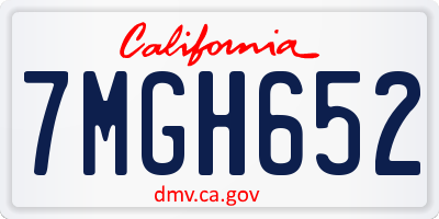 CA license plate 7MGH652