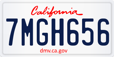 CA license plate 7MGH656