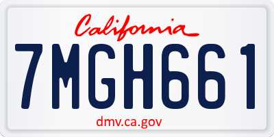 CA license plate 7MGH661