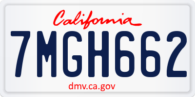 CA license plate 7MGH662