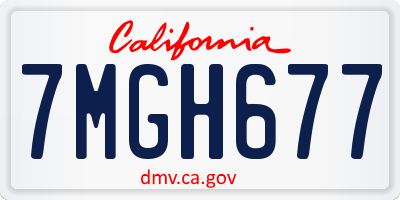 CA license plate 7MGH677