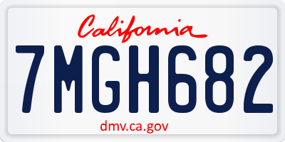 CA license plate 7MGH682