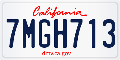 CA license plate 7MGH713