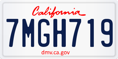 CA license plate 7MGH719