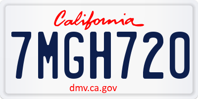 CA license plate 7MGH720