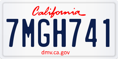 CA license plate 7MGH741