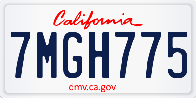 CA license plate 7MGH775