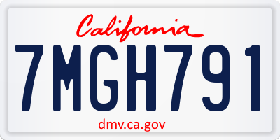 CA license plate 7MGH791