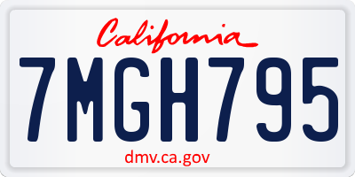 CA license plate 7MGH795