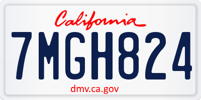 CA license plate 7MGH824