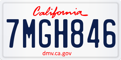 CA license plate 7MGH846