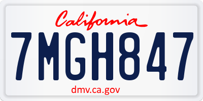 CA license plate 7MGH847