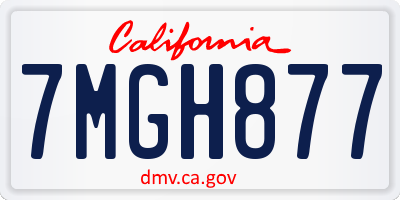 CA license plate 7MGH877