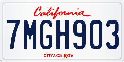CA license plate 7MGH903
