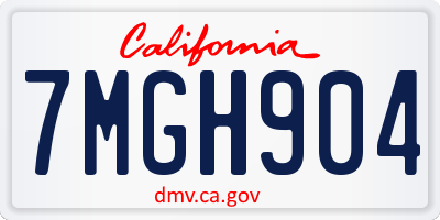 CA license plate 7MGH904