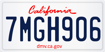 CA license plate 7MGH906