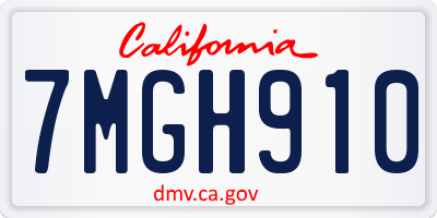 CA license plate 7MGH910