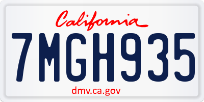 CA license plate 7MGH935