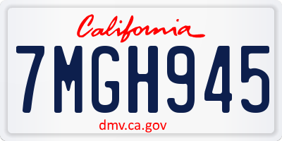 CA license plate 7MGH945