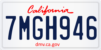 CA license plate 7MGH946