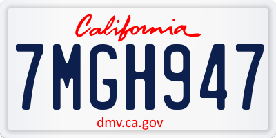 CA license plate 7MGH947