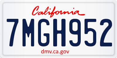 CA license plate 7MGH952