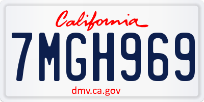 CA license plate 7MGH969