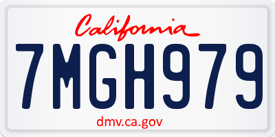 CA license plate 7MGH979