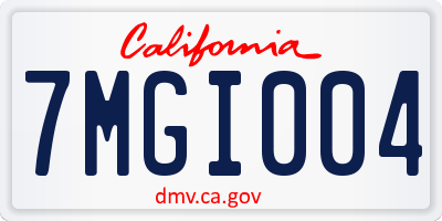 CA license plate 7MGI004