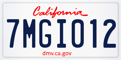 CA license plate 7MGI012