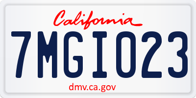 CA license plate 7MGI023