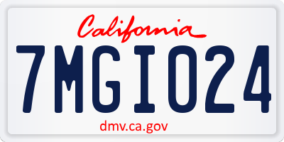 CA license plate 7MGI024