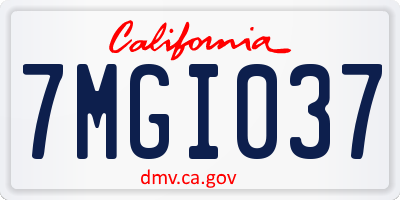 CA license plate 7MGI037