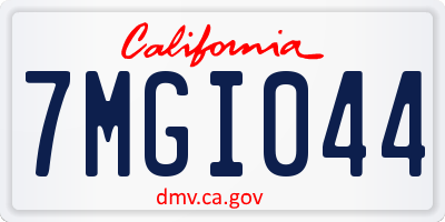 CA license plate 7MGI044
