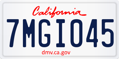 CA license plate 7MGI045