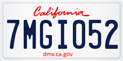 CA license plate 7MGI052
