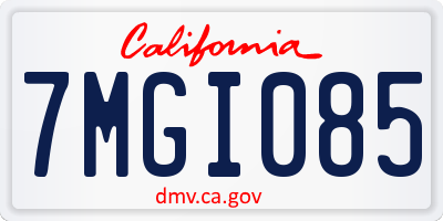 CA license plate 7MGI085