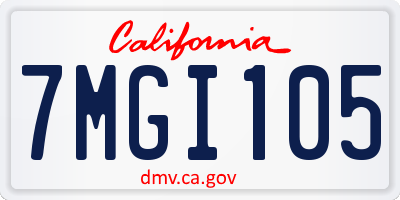 CA license plate 7MGI105