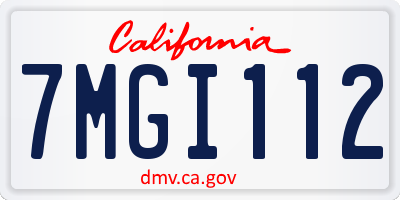 CA license plate 7MGI112