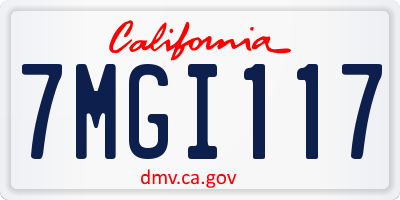 CA license plate 7MGI117