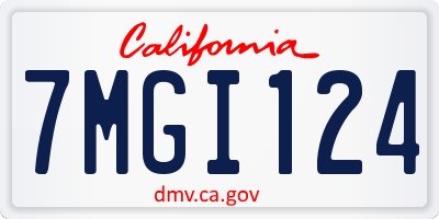 CA license plate 7MGI124