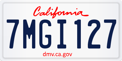 CA license plate 7MGI127