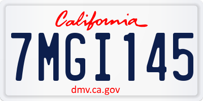 CA license plate 7MGI145