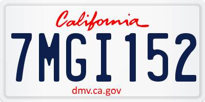 CA license plate 7MGI152