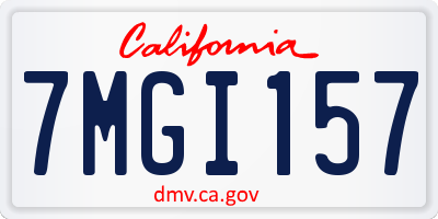 CA license plate 7MGI157