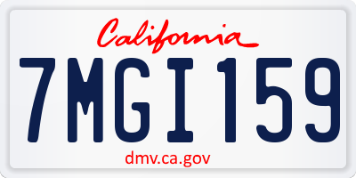 CA license plate 7MGI159