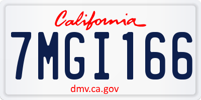 CA license plate 7MGI166