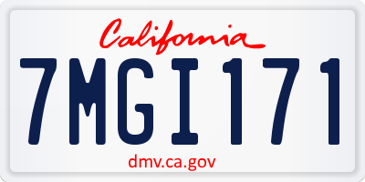 CA license plate 7MGI171